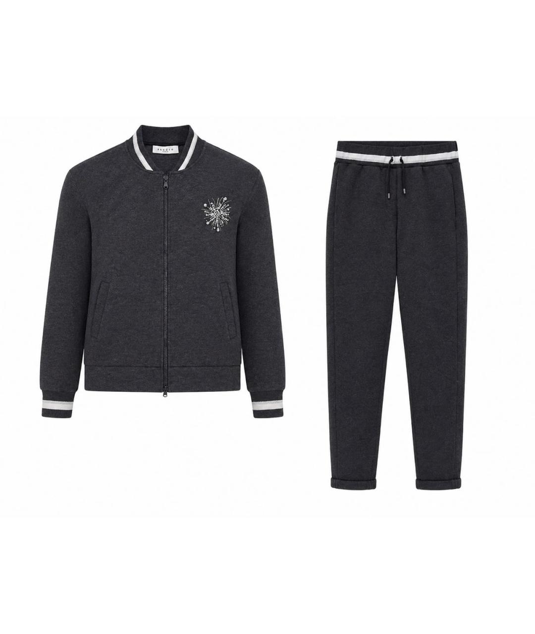 SANDRO Антрацитовый хлопковый спортивные костюмы, фото 8