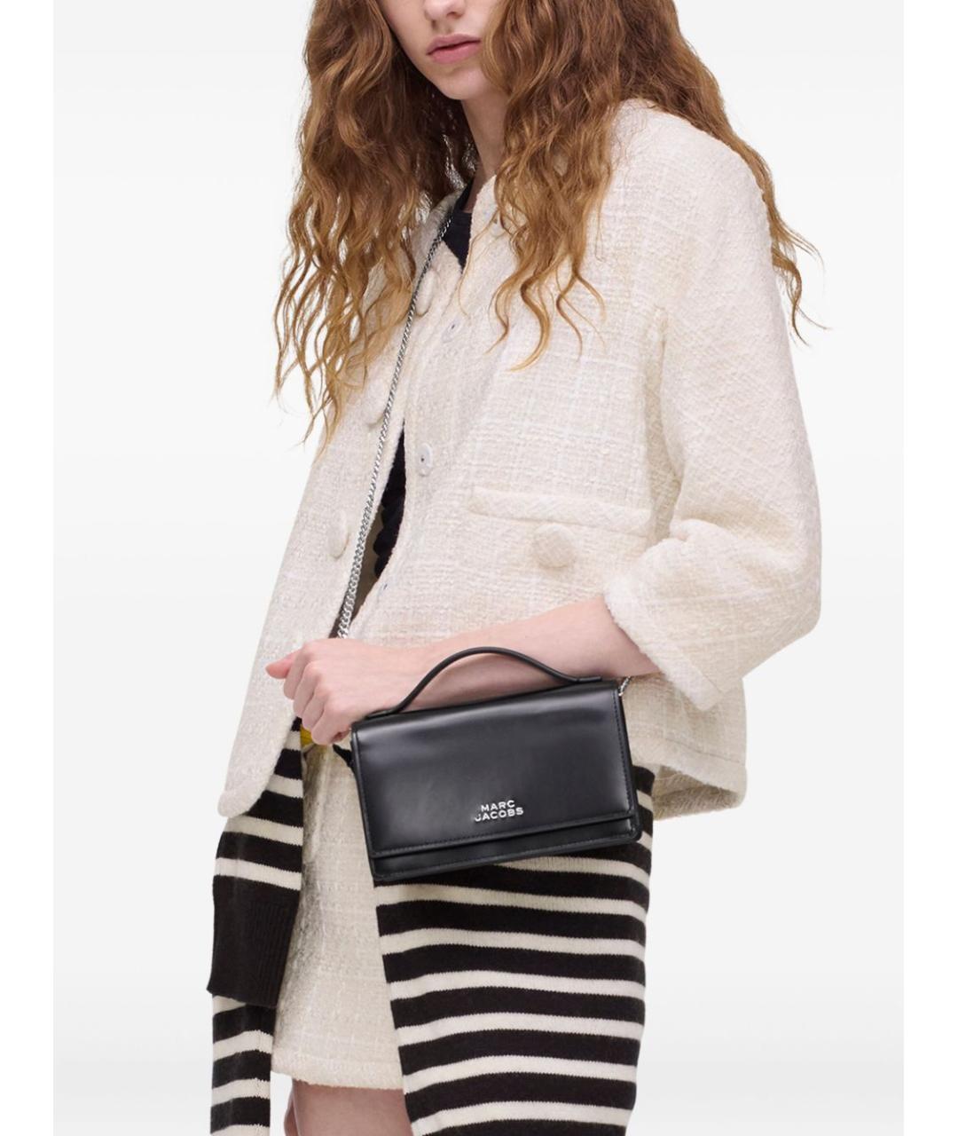 MARC JACOBS Черная кожаная сумка с короткими ручками, фото 4