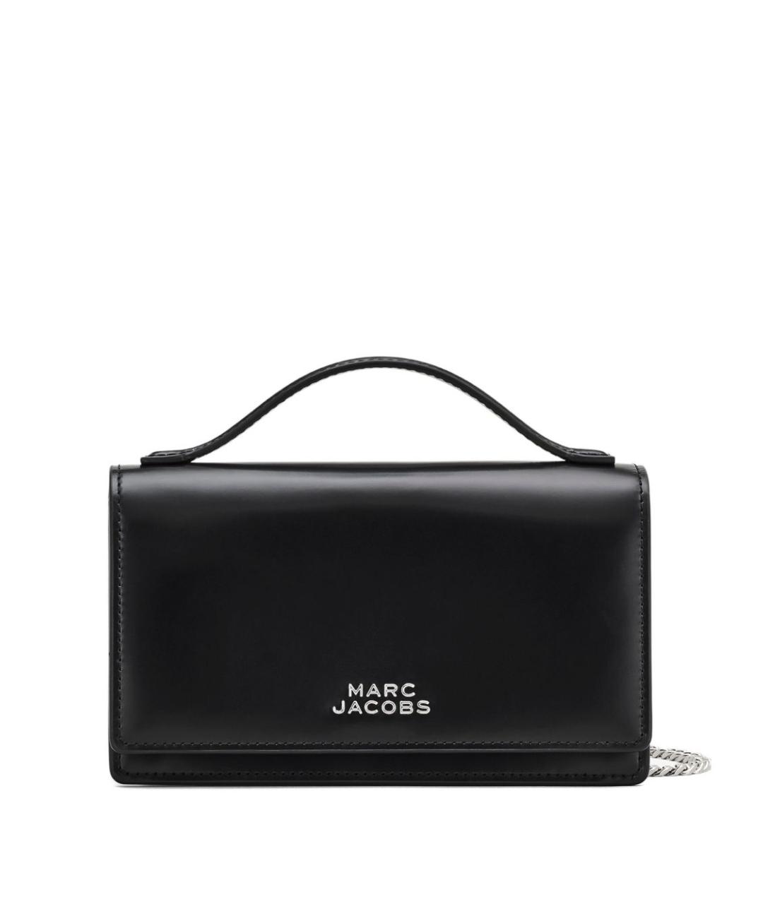 MARC JACOBS Черная кожаная сумка с короткими ручками, фото 1