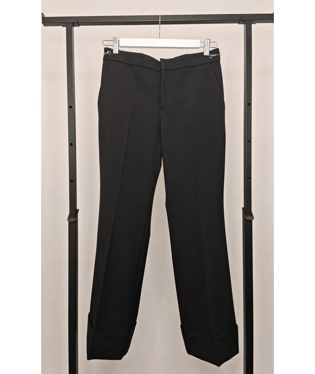 GUCCI Черные шерстяные брюки широкие, фото 5