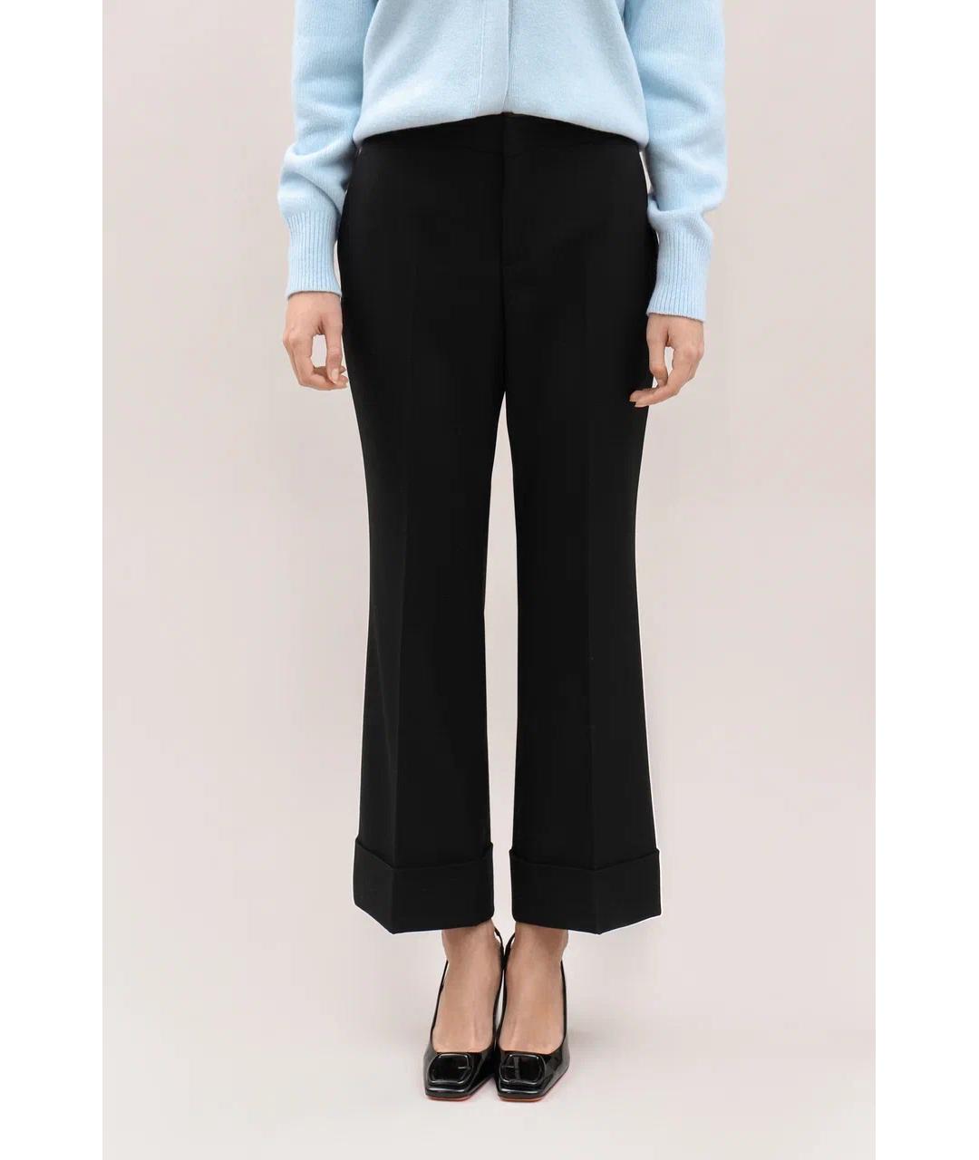 GUCCI Черные шерстяные брюки широкие, фото 2