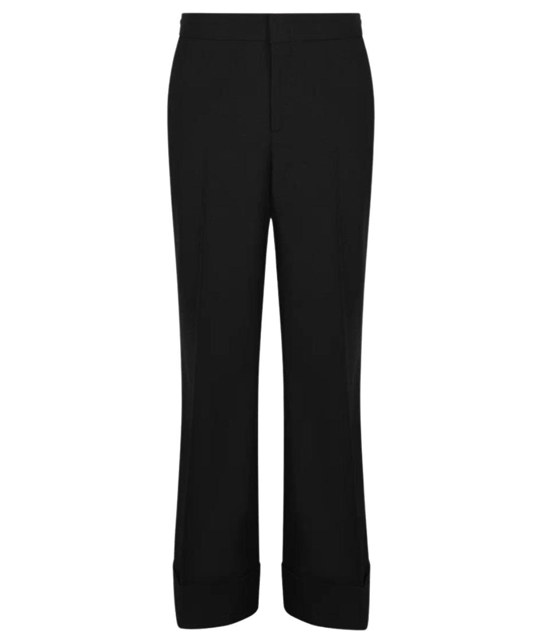 GUCCI Черные шерстяные брюки широкие, фото 1