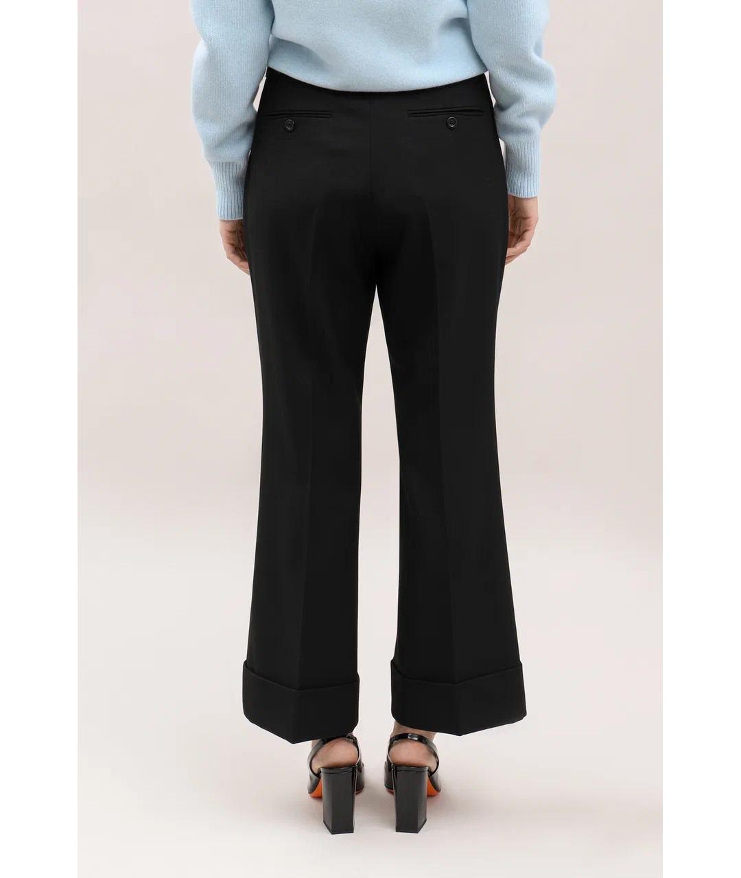 GUCCI Черные шерстяные брюки широкие, фото 3