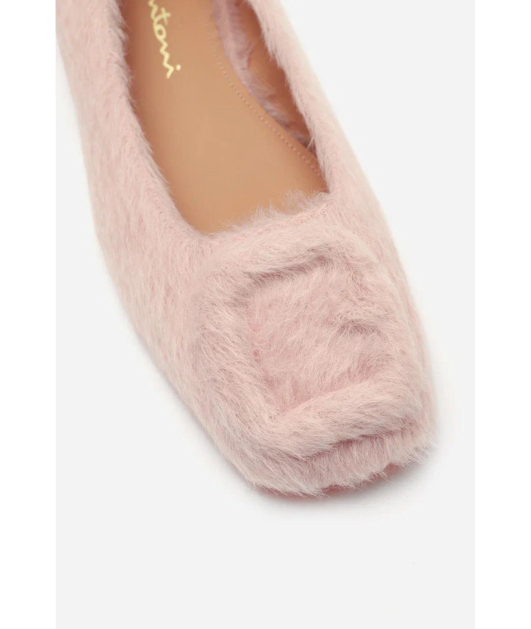 SANTONI Розовые текстильные балетки, фото 3