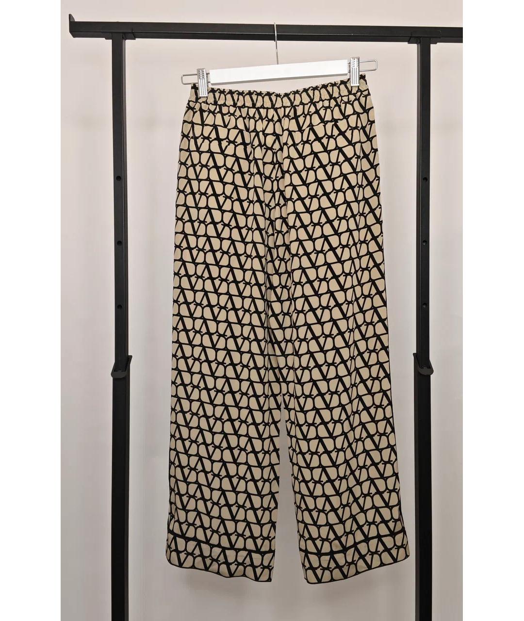 VALENTINO Бежевые шелковые брюки широкие, фото 7