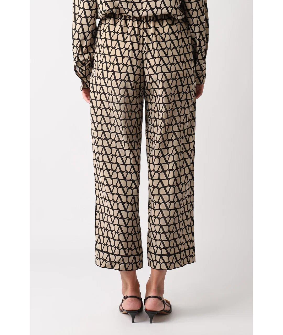 VALENTINO Бежевые шелковые брюки широкие, фото 5