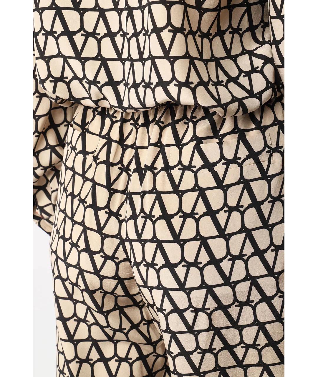 VALENTINO Бежевые шелковые брюки широкие, фото 4