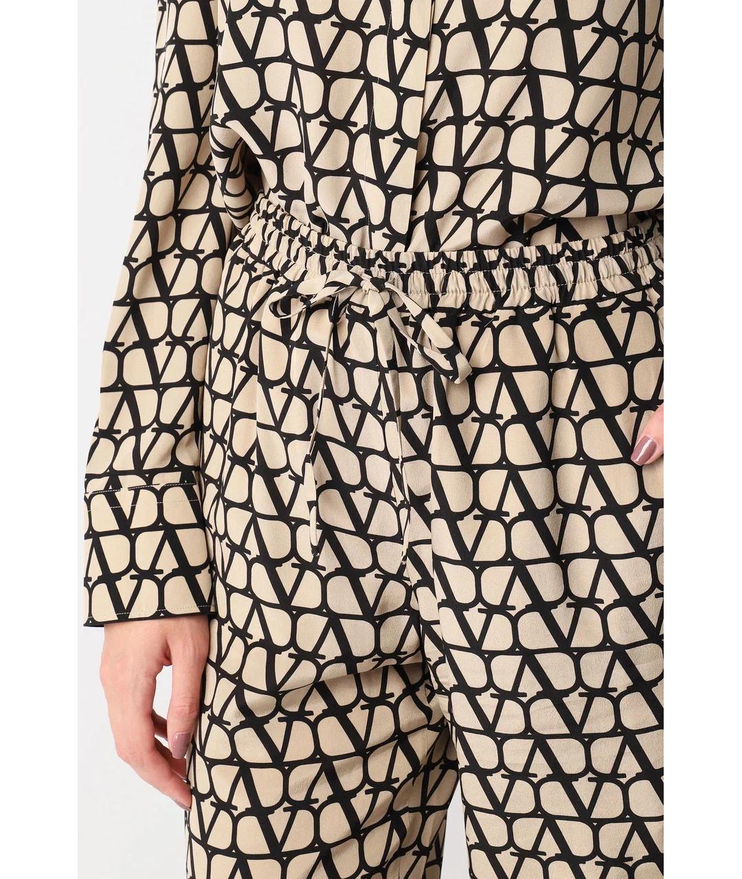 VALENTINO Бежевые шелковые брюки широкие, фото 3