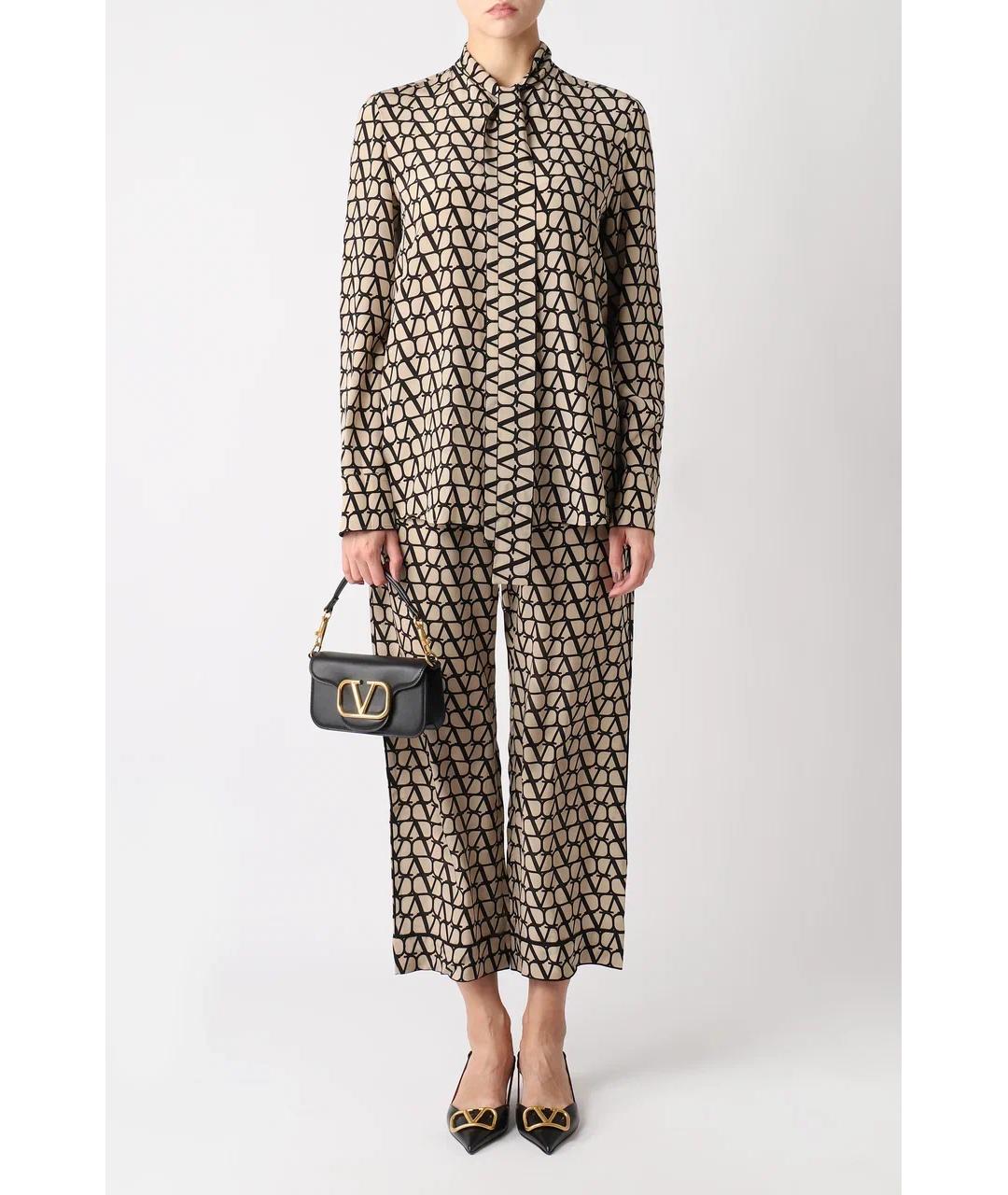 VALENTINO Бежевые шелковые брюки широкие, фото 6