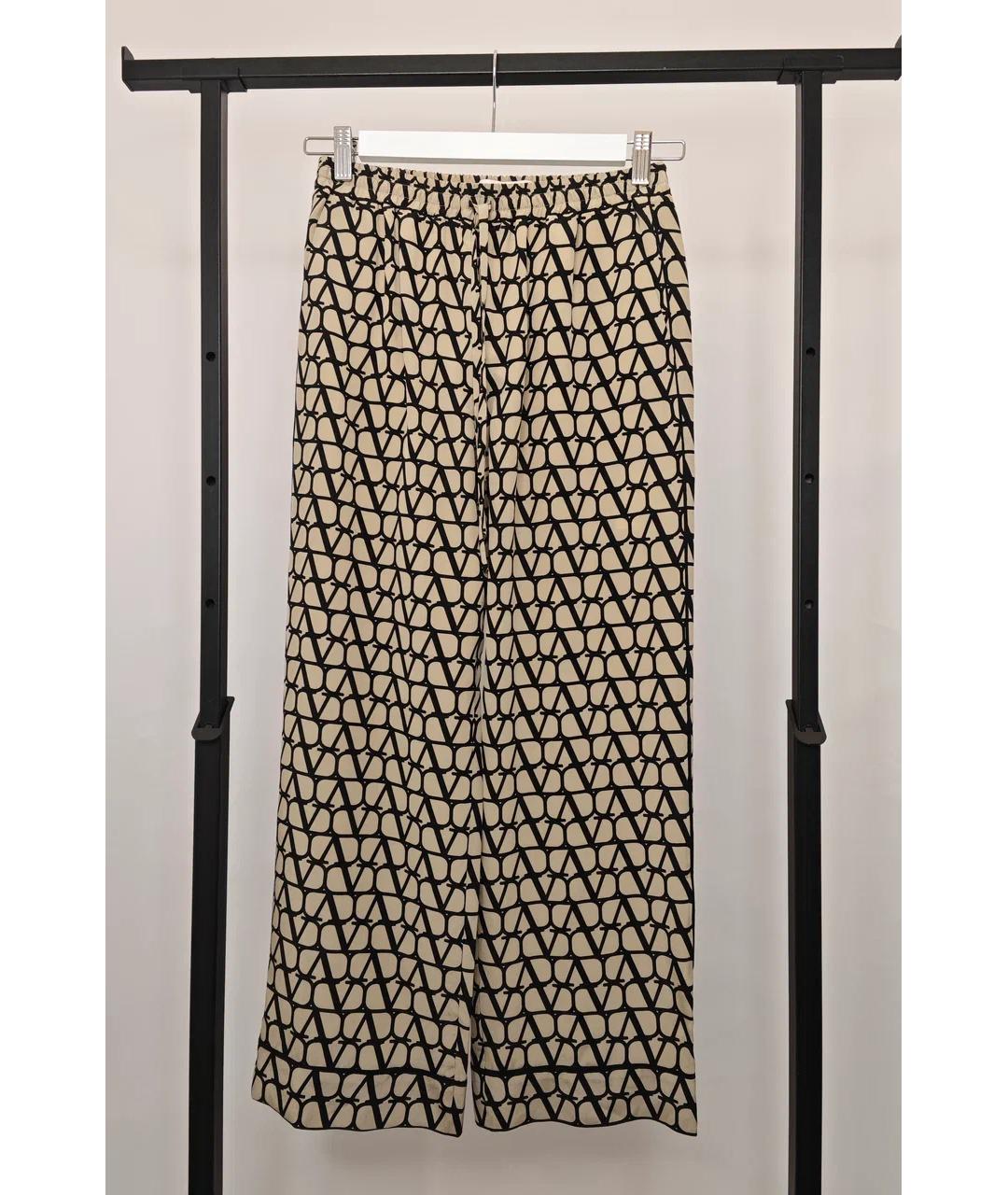 VALENTINO Бежевые шелковые брюки широкие, фото 8