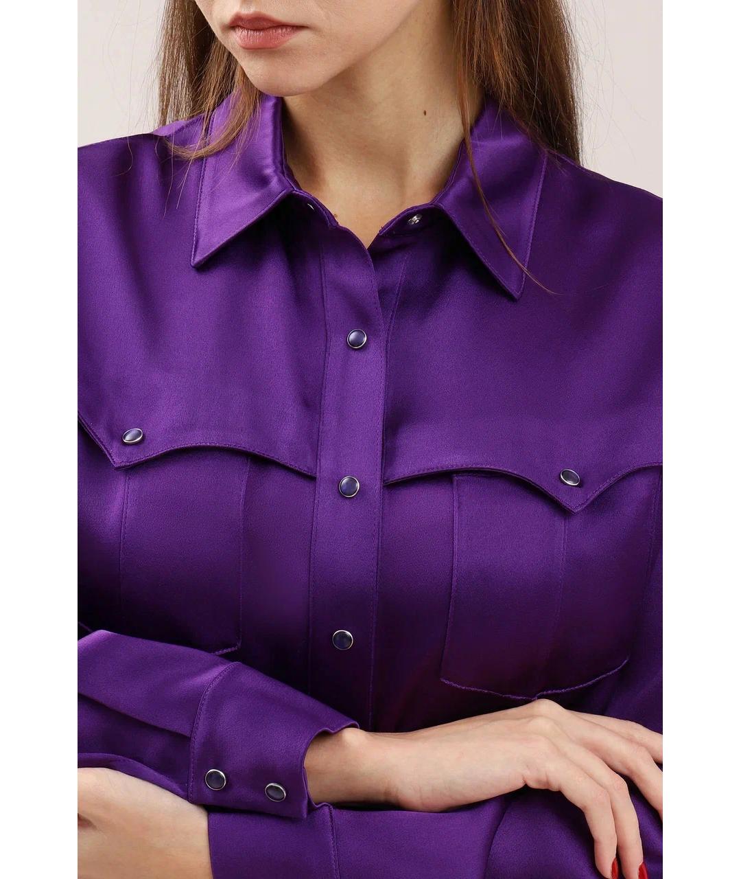 TOM FORD Фиолетовая ацетатная блузы, фото 4