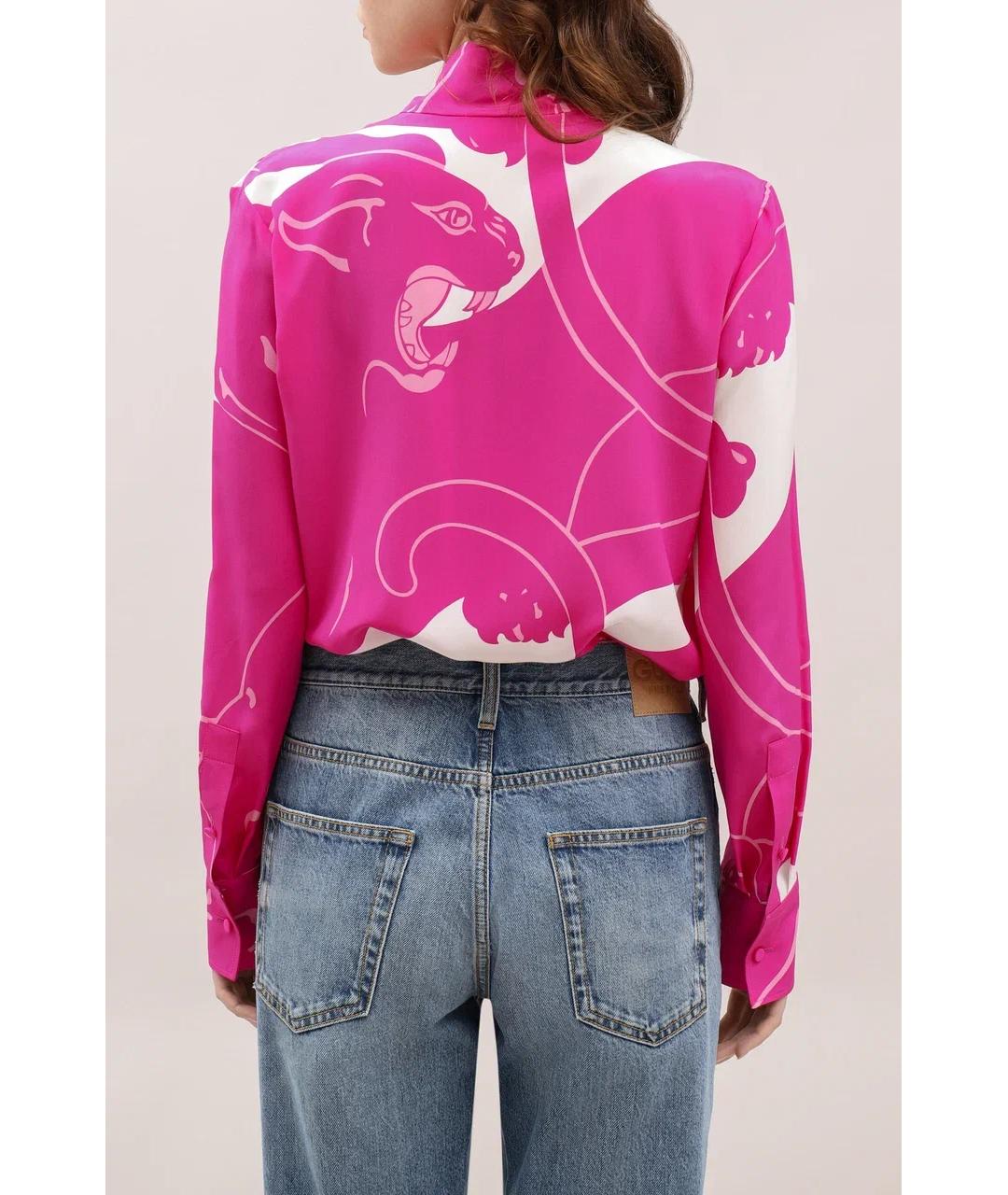 VALENTINO Фуксия шелковая блузы, фото 3