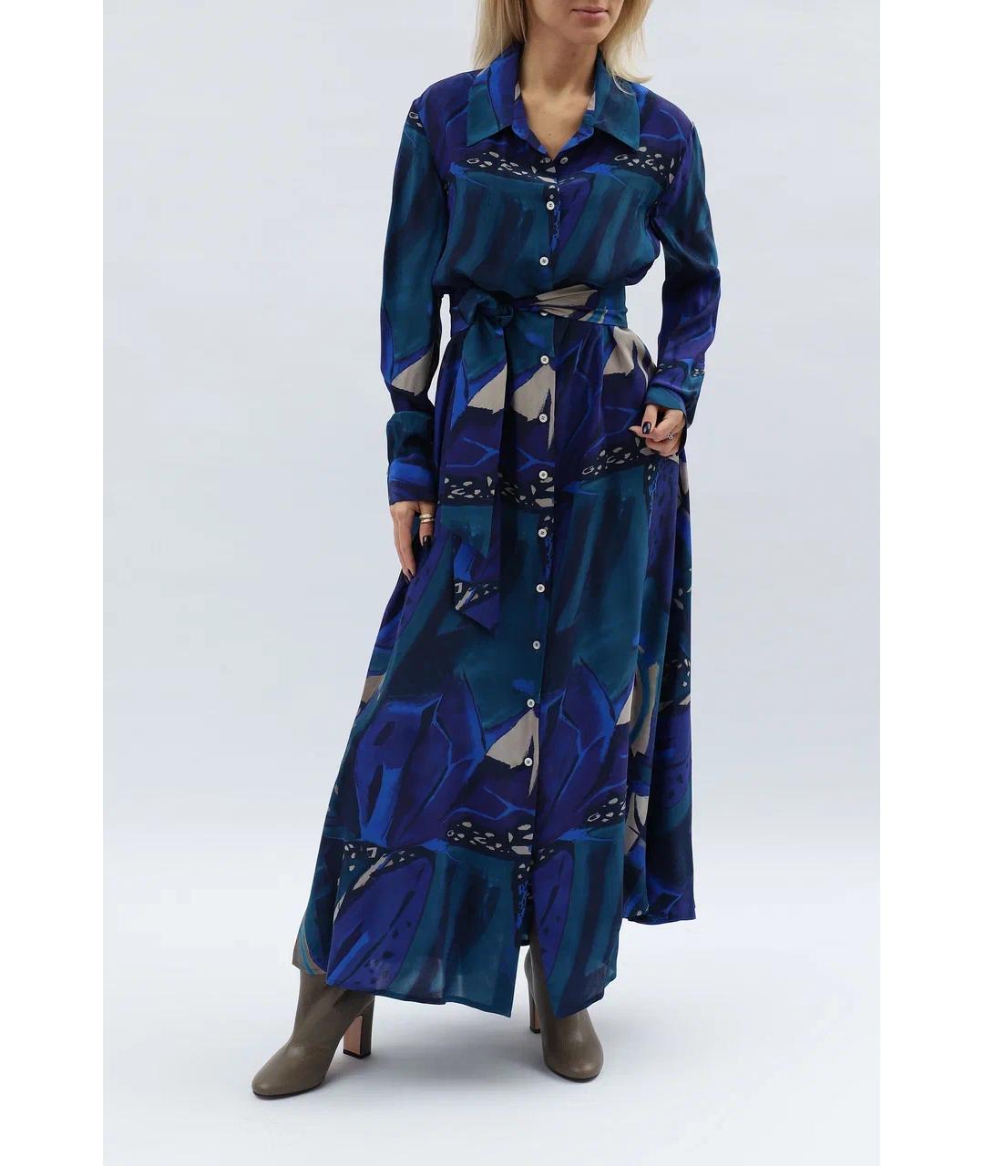 KITON Синее шелковое вечернее платье, фото 3