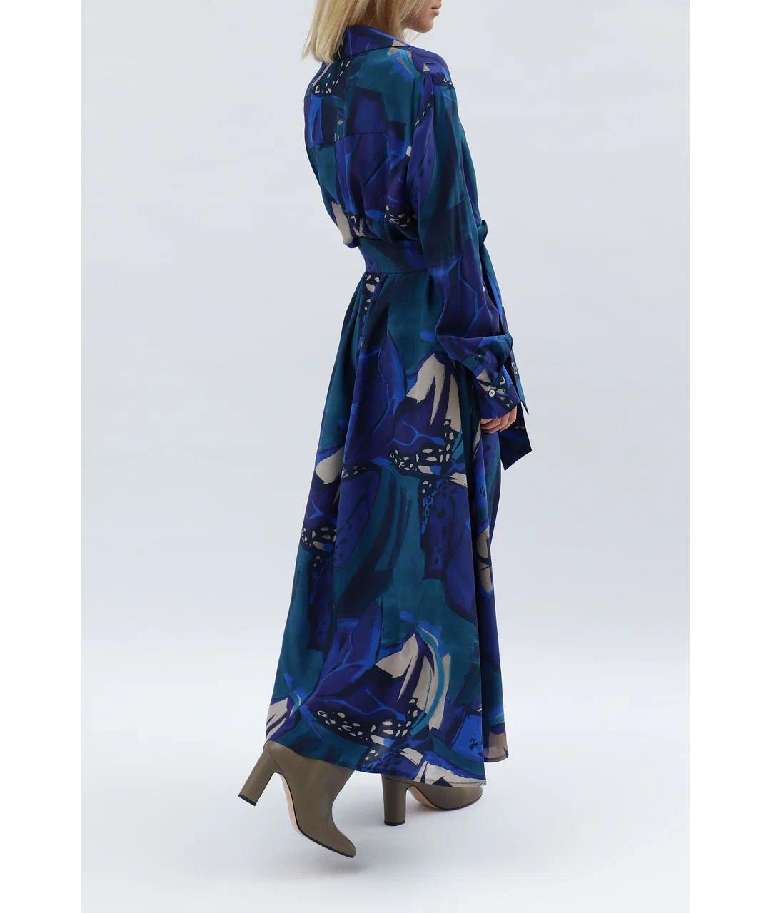 KITON Синее шелковое вечернее платье, фото 4