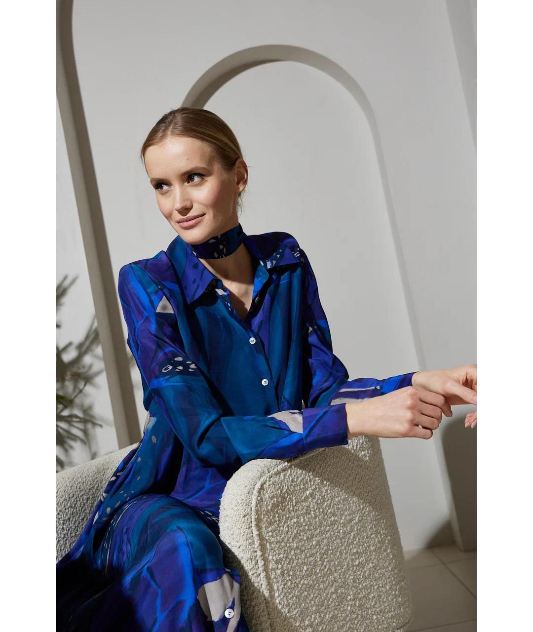 KITON Синее шелковое вечернее платье, фото 6