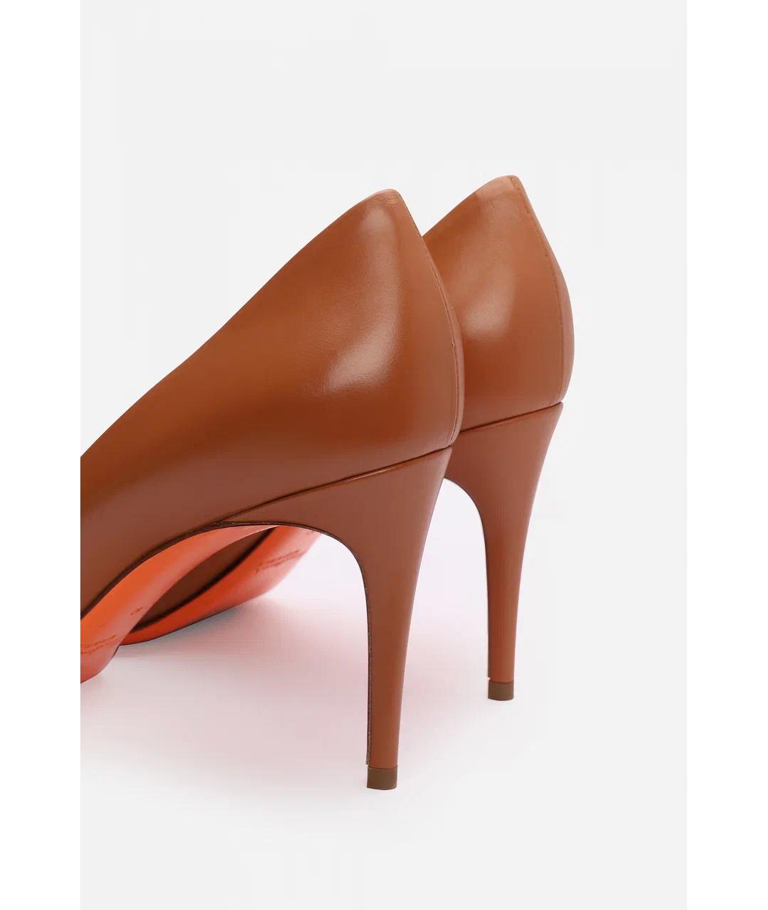 SANTONI Коричневые туфли из лакированной кожи, фото 3