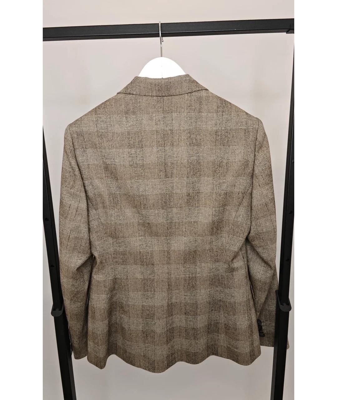 KITON Коричневый шерстяной жакет/пиджак, фото 7