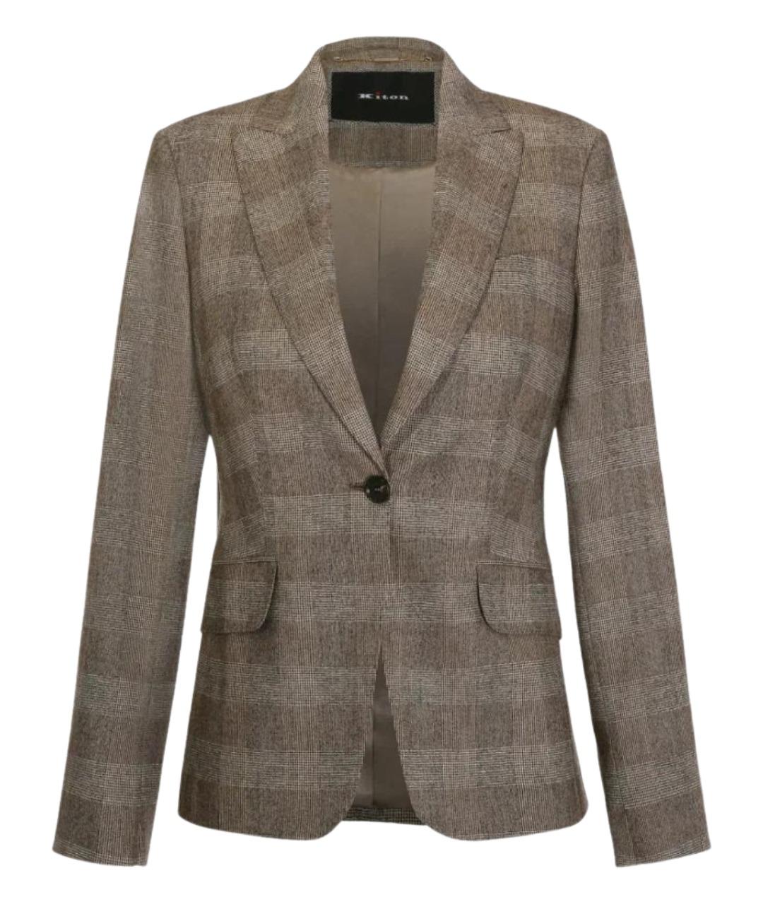 KITON Коричневый шерстяной жакет/пиджак, фото 1