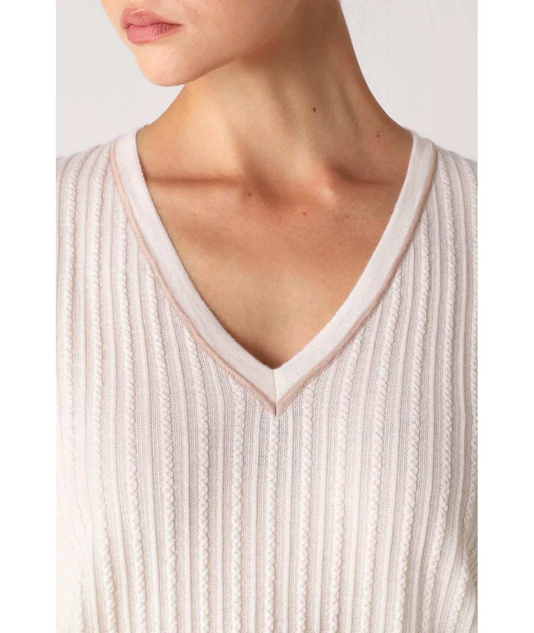 KITON Белый кашемировый джемпер / свитер, фото 3