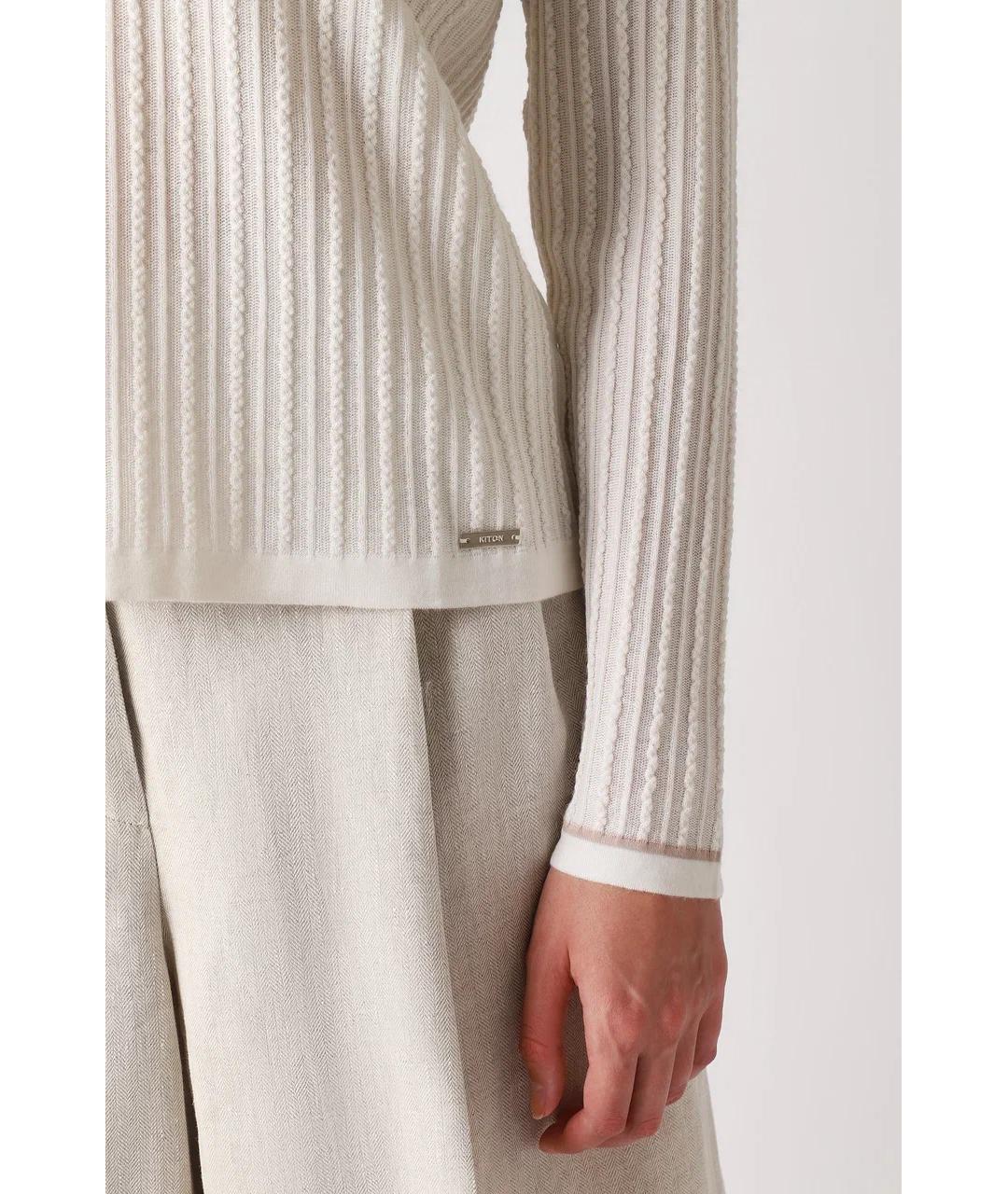 KITON Белый кашемировый джемпер / свитер, фото 4