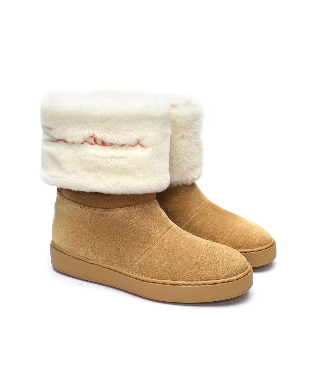 SANTONI Коричневые замшевые сапоги, фото 2