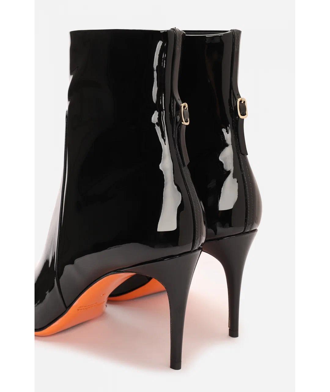 SANTONI Черные ботильоны из лакированной кожи, фото 5