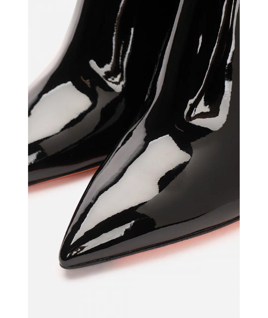 SANTONI Черные ботильоны из лакированной кожи, фото 4