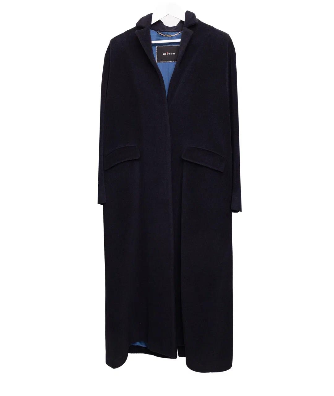 KITON Темно-синее шерстяное пальто, фото 1