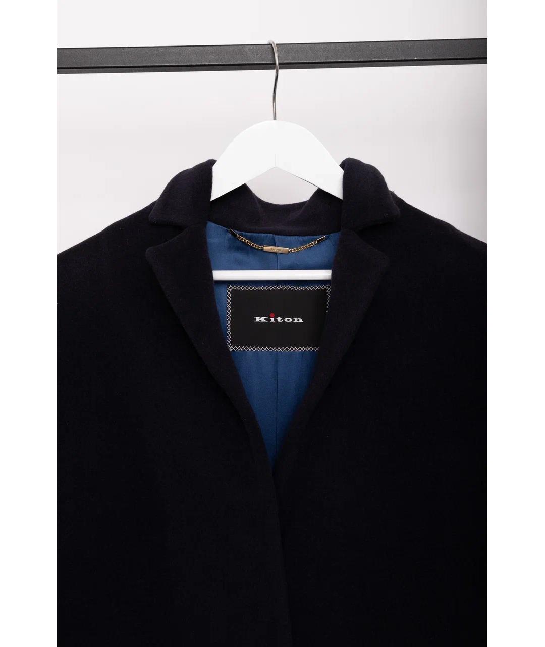 KITON Темно-синее шерстяное пальто, фото 3