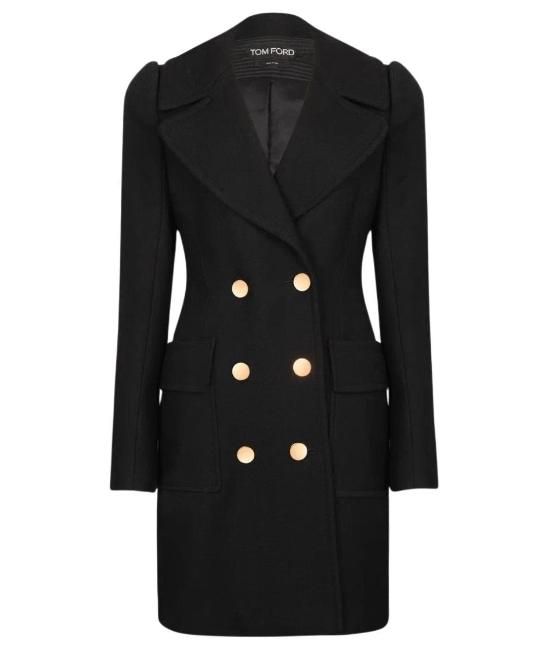 TOM FORD Черное шерстяное пальто, фото 1