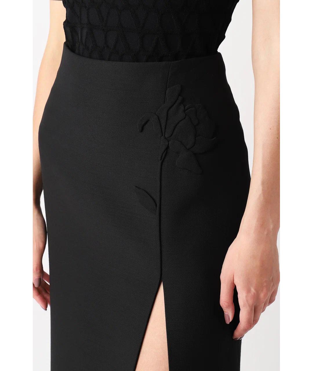 VALENTINO Черная шерстяная юбка миди, фото 3