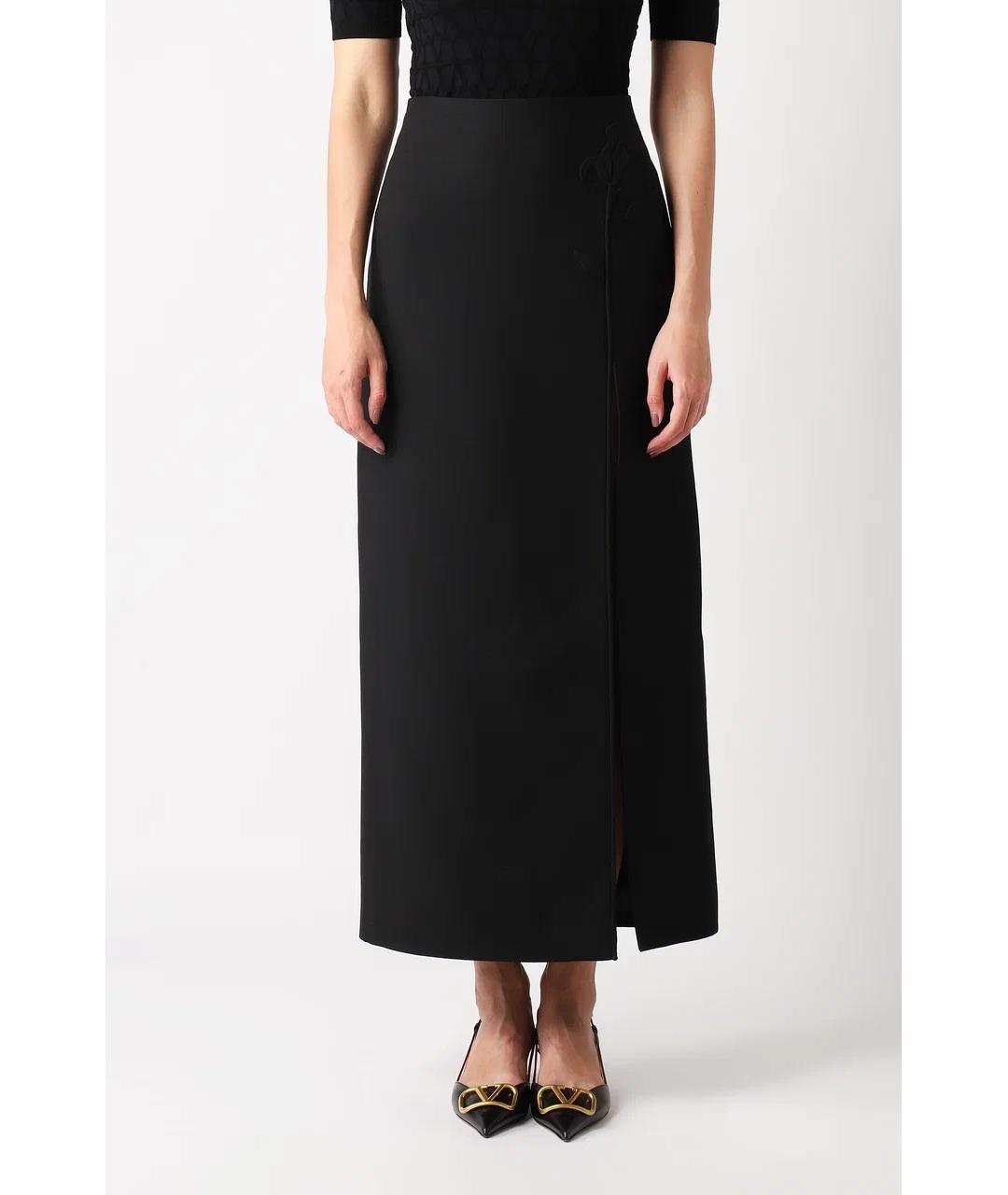 VALENTINO Черная шерстяная юбка миди, фото 4
