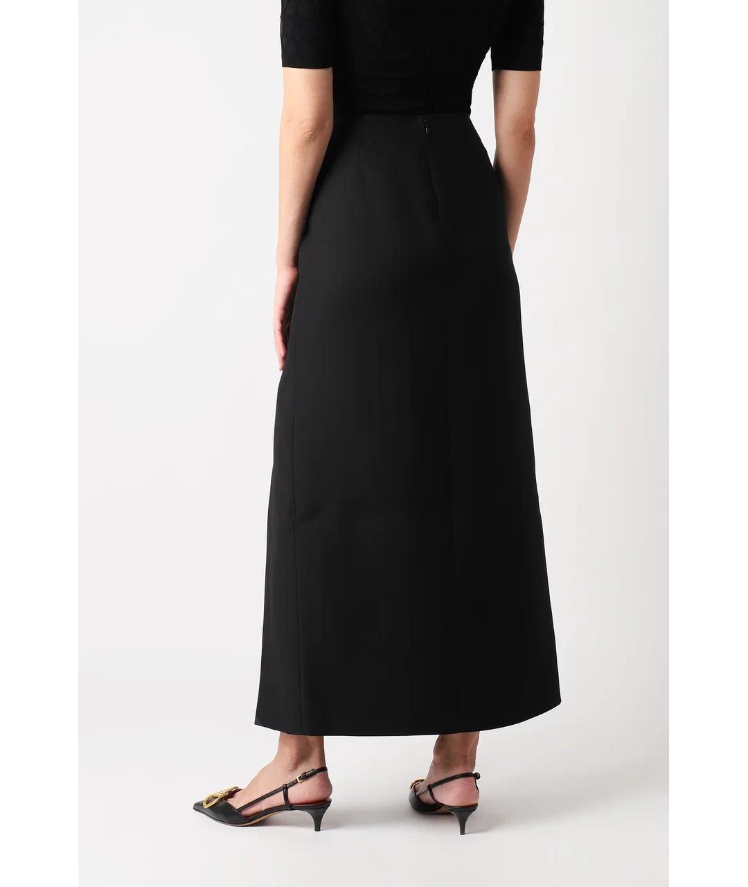 VALENTINO Черная шерстяная юбка миди, фото 5