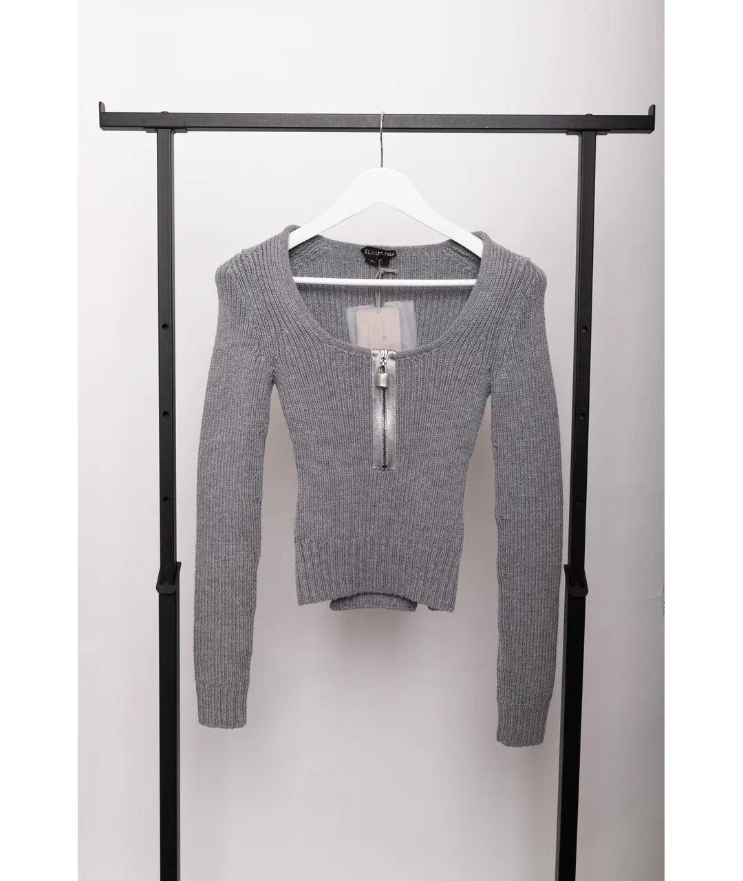 TOM FORD Серый шерстяной джемпер / свитер, фото 5