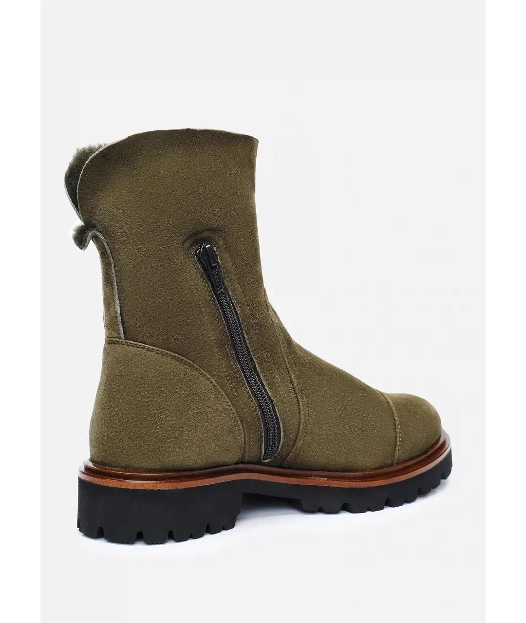 KITON Хаки замшевые ботинки, фото 4
