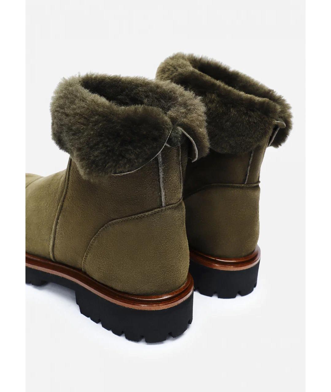 KITON Хаки замшевые ботинки, фото 5