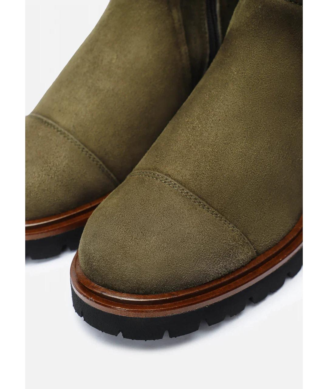 KITON Хаки замшевые ботинки, фото 3