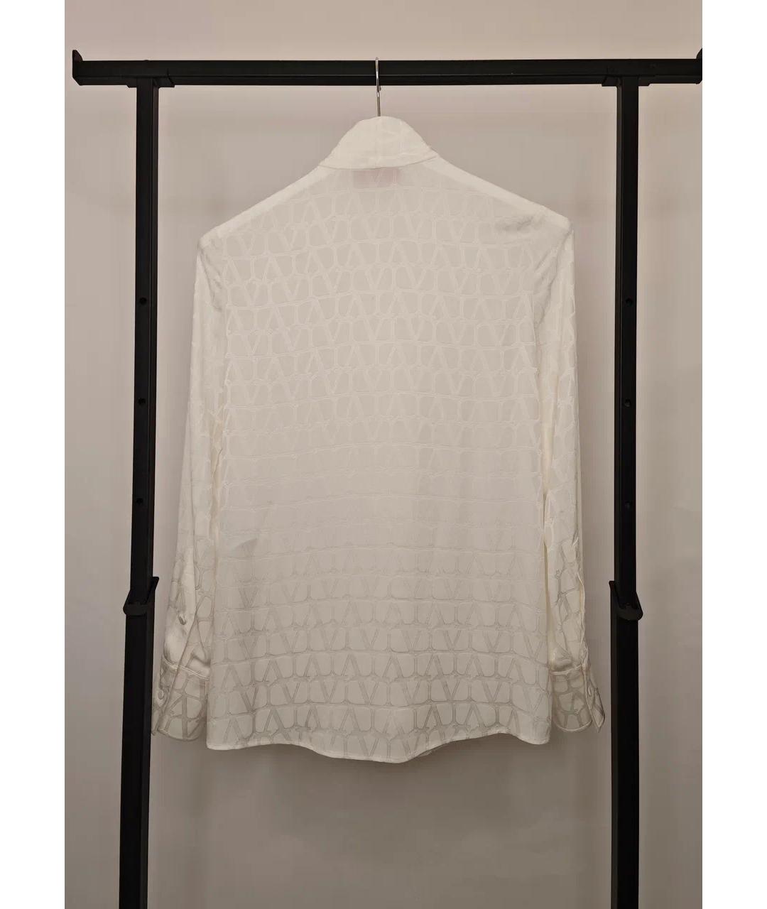 VALENTINO Белая шелковая блузы, фото 7