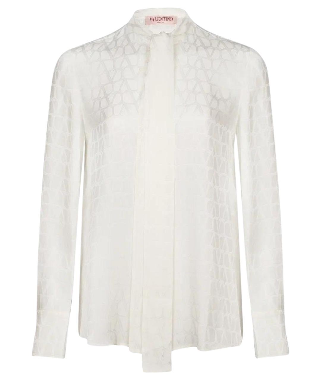 VALENTINO Белая шелковая блузы, фото 1