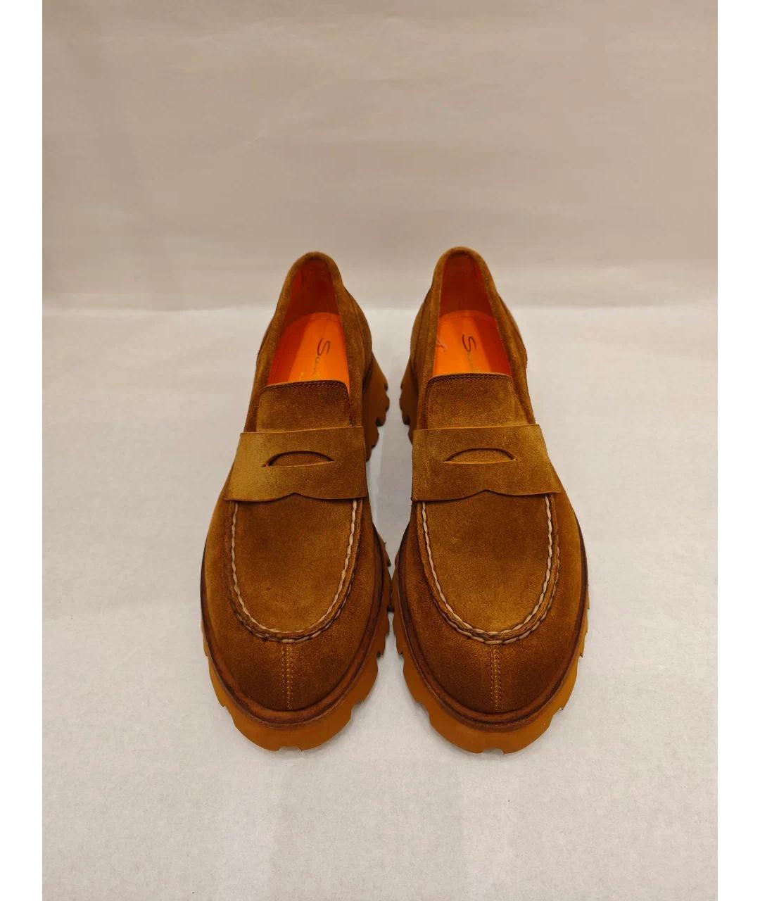 SANTONI Коричневые замшевые лоферы, фото 5