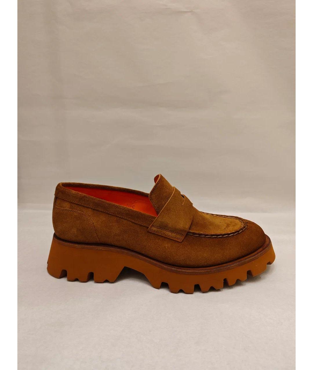 SANTONI Коричневые замшевые лоферы, фото 6