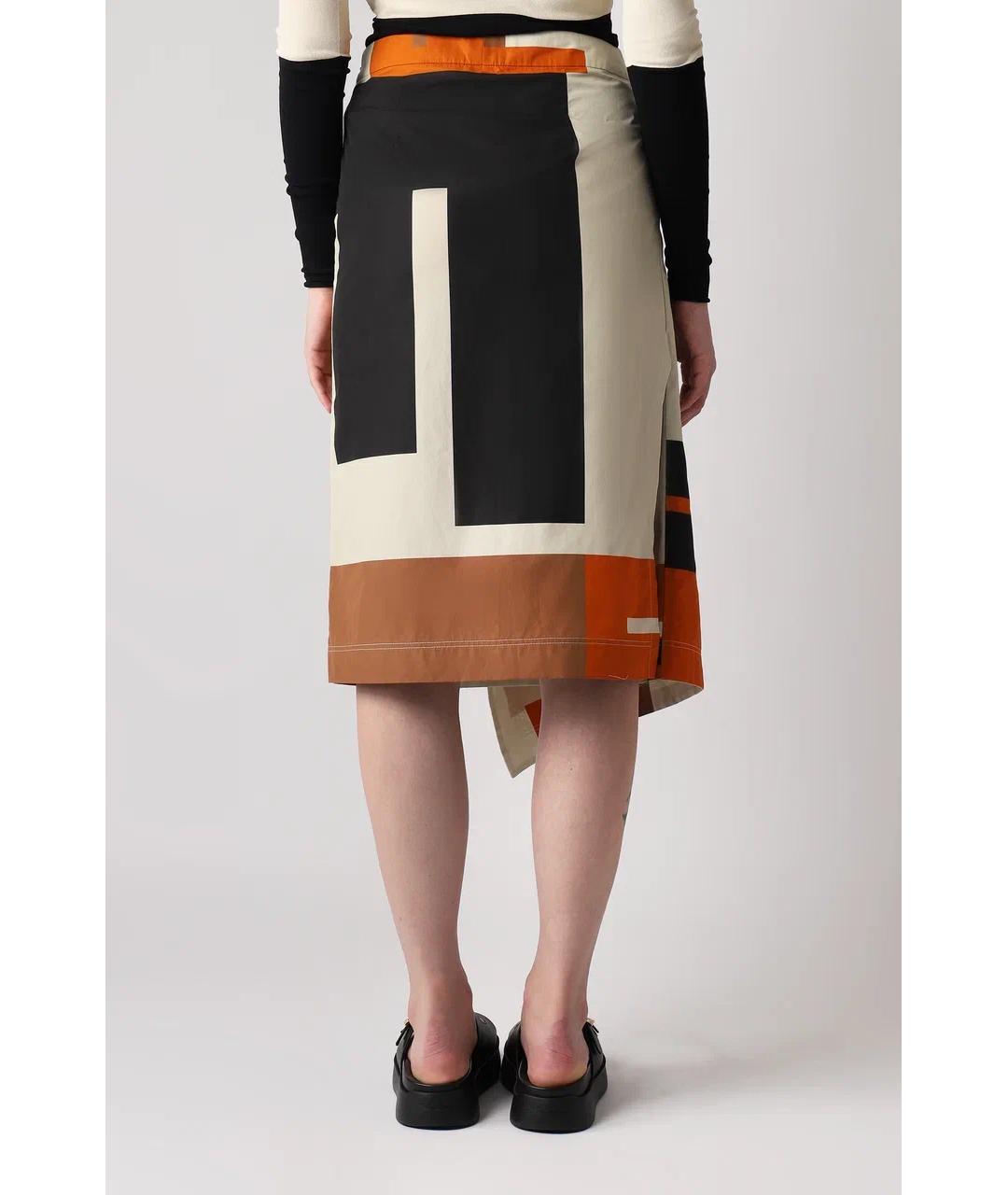 FENDI Мульти хлопковая юбка миди, фото 6