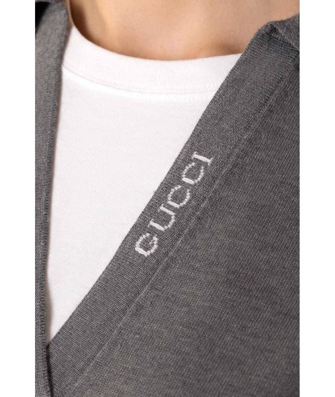 GUCCI Серый шерстяной джемпер / свитер, фото 4