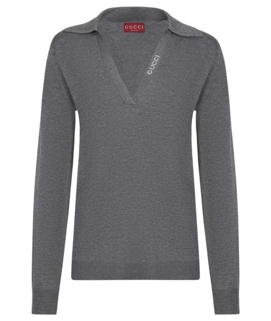 GUCCI Серый шерстяной джемпер / свитер, фото 1
