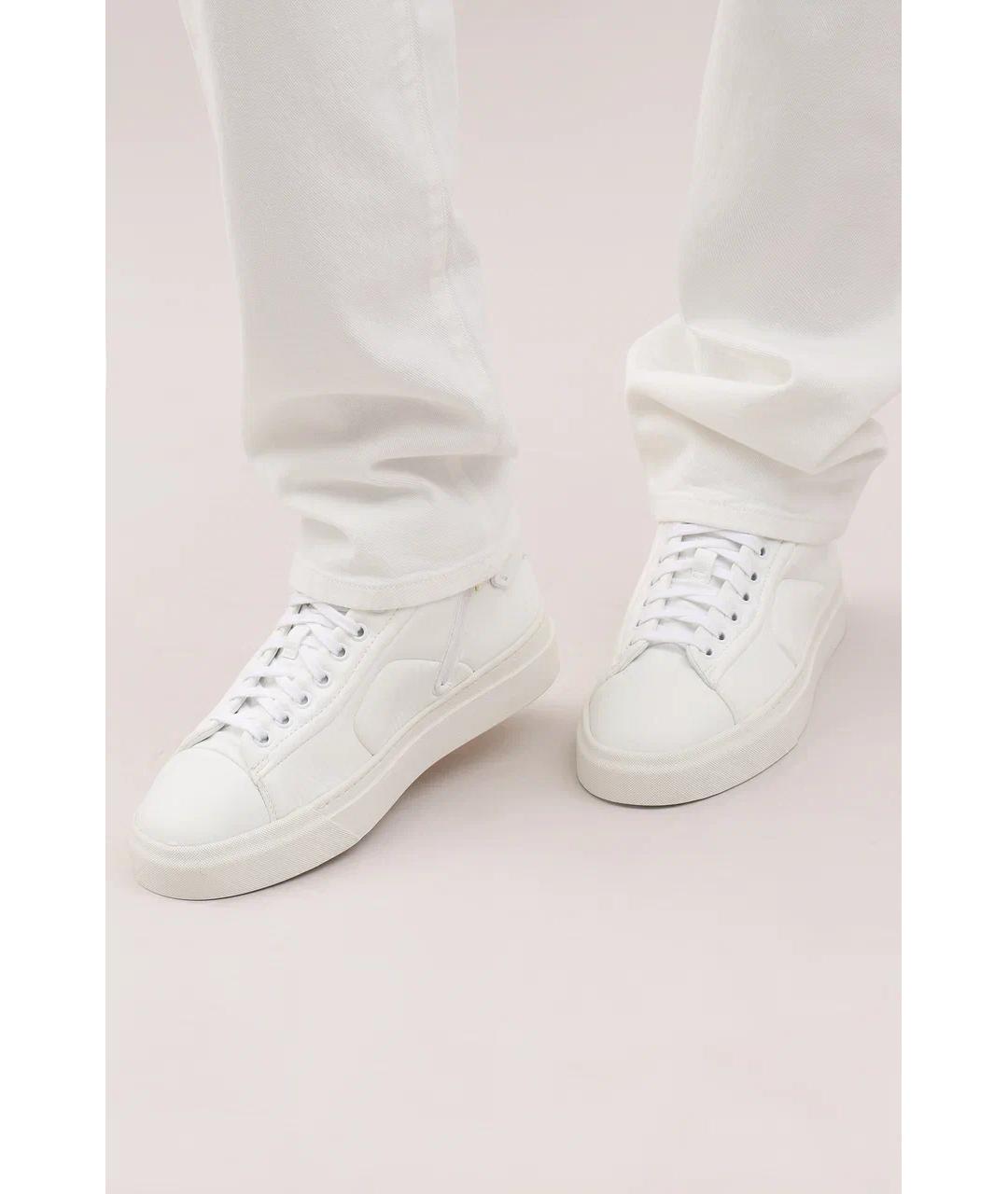 SANTONI Белые синтетические кеды, фото 6