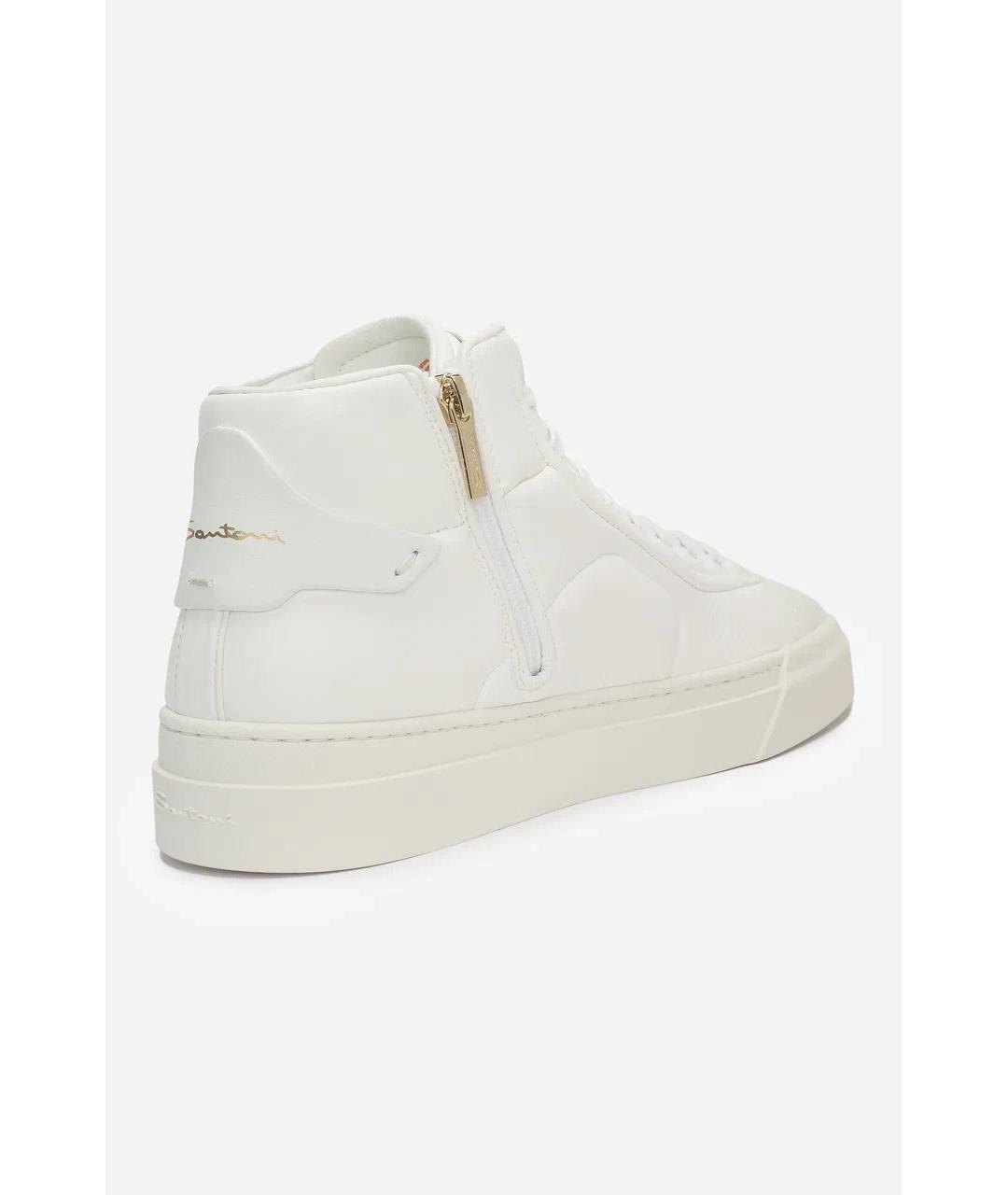 SANTONI Белые синтетические кеды, фото 5