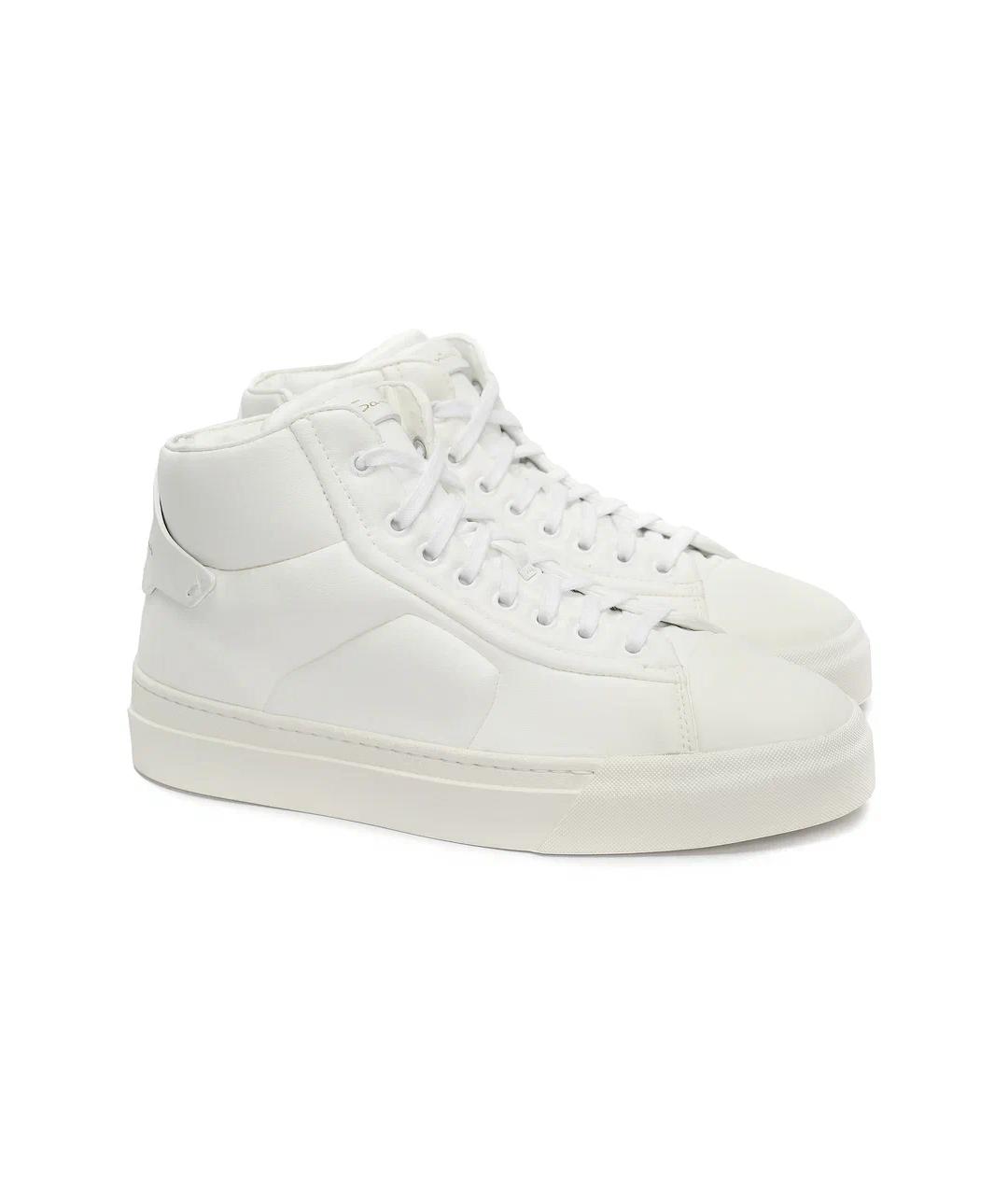 SANTONI Белые синтетические кеды, фото 2