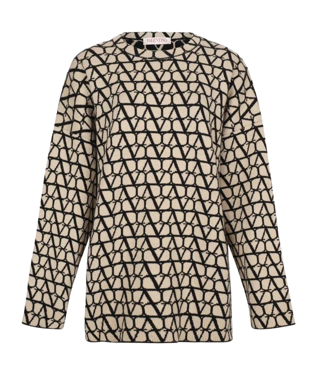 VALENTINO Бежевый шерстяной джемпер / свитер, фото 1