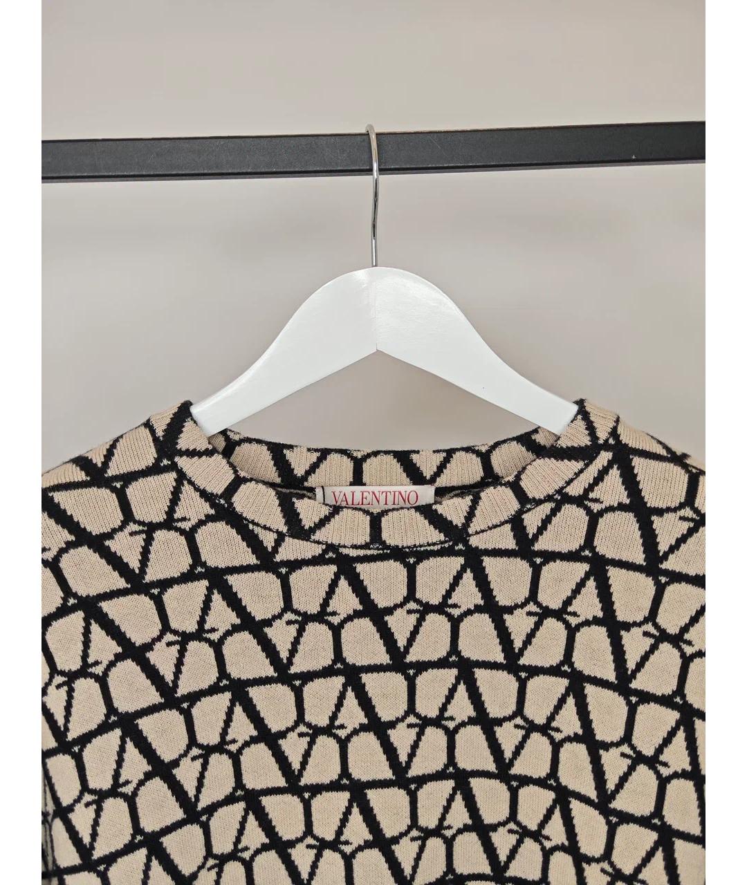 VALENTINO Бежевый шерстяной джемпер / свитер, фото 7