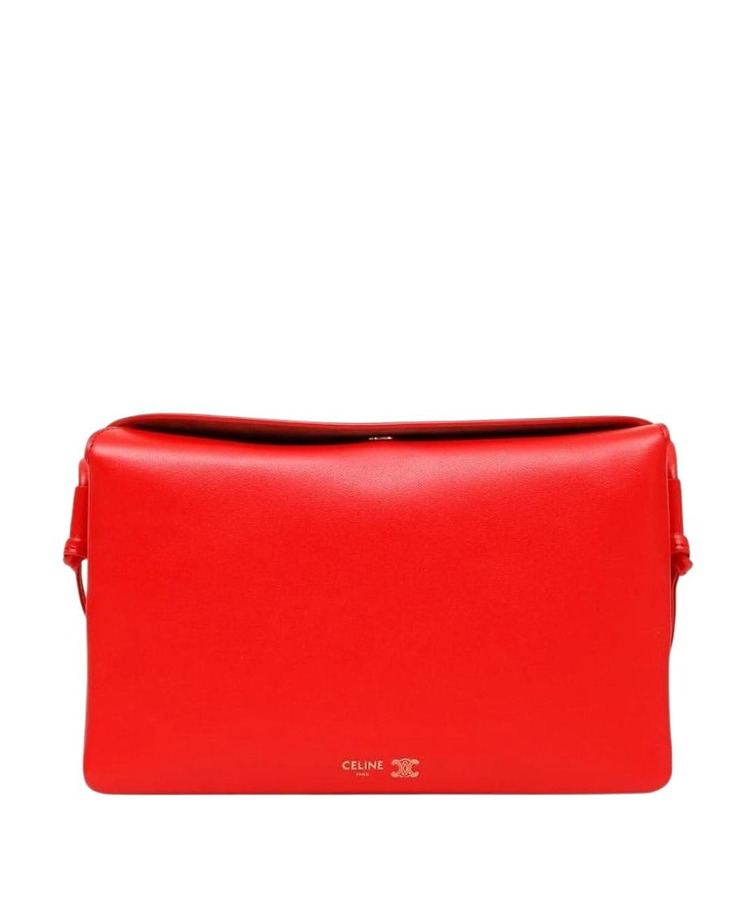 CELINE Красная кожаная сумка через плечо, фото 1